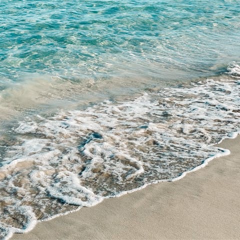 Take a dip in the sea – the beach is only 150 metres away
