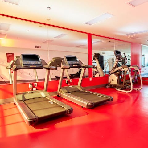 Break a sweat in the communal fitness centre