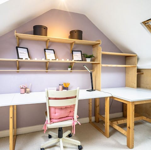 Get down to some work in the secluded attic home office