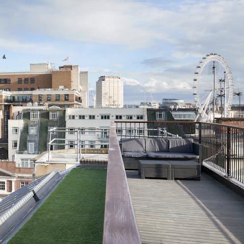 Sit out on the rooftop terrace and admire expansive city views