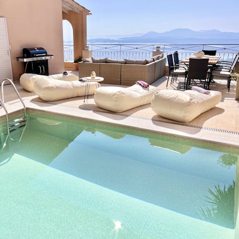 Swim in the pool or dine alfresco on the terrace