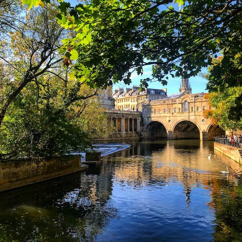 Explore the wander-worthy streets of Bath, just a fifteen-minute drive away