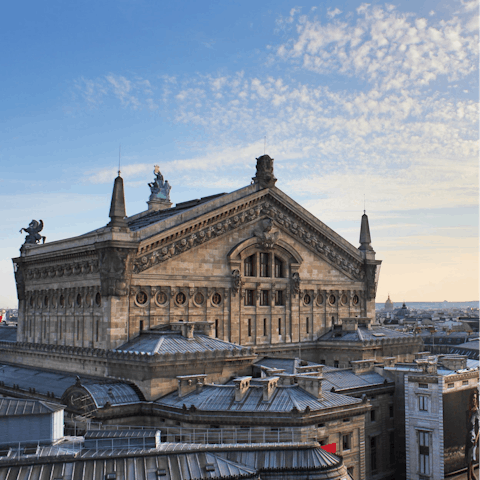 Take in a show at the iconic Opéra Garnier – it's just a few minutes away