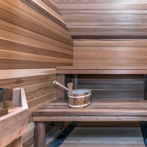 Relax in the home's sauna
