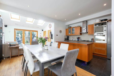 Enjoy family meals together in this warm and welcoming home