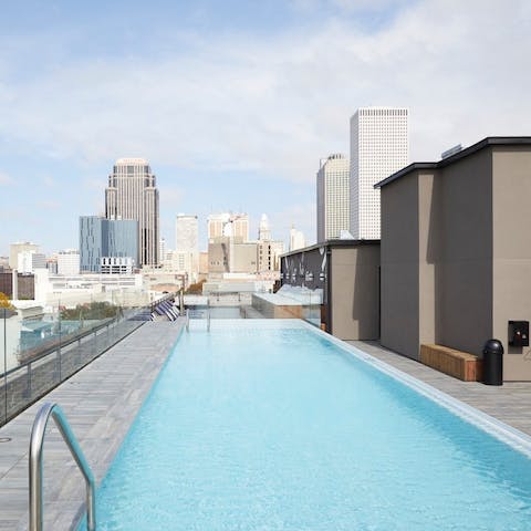 Cool off from the Louisiana heat with a gentle swim in the communal pool