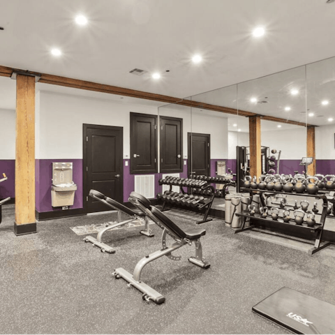 Try out a new fitness routine in the on-site gym