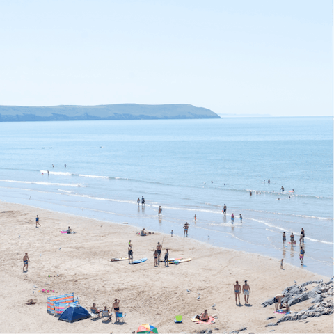 Spend the day on Porthleven Beach, a two-minute stroll away
