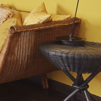 Earthy wicker furniture in the living room
