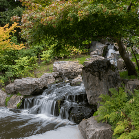 Enjoy peaceful strolls through nearby Holland Park