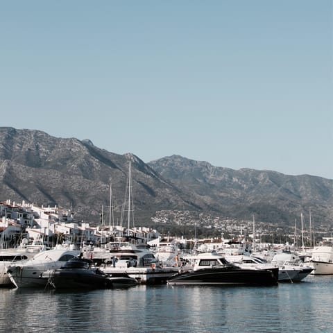 Get your glad rags on for an evening out in Puerto Banus, just a nine-kilometre drive away
