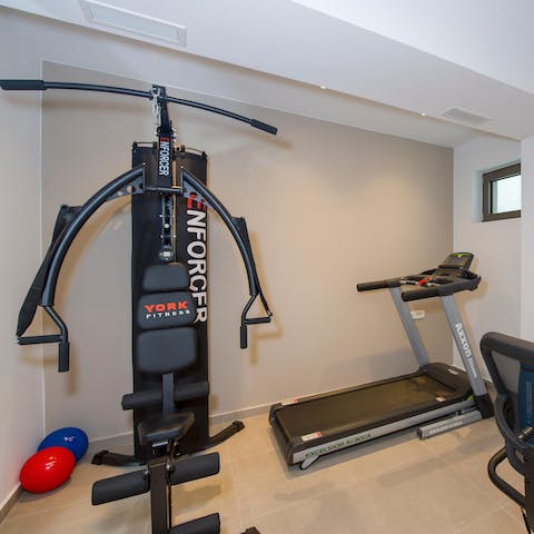 Stay on top of your fitness routine in the private gym