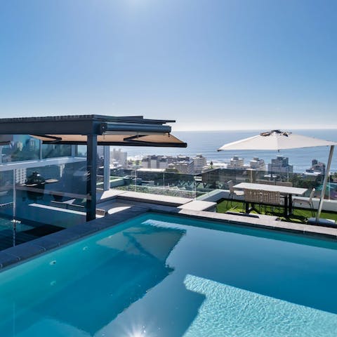 Make a splash in the private rooftop pool