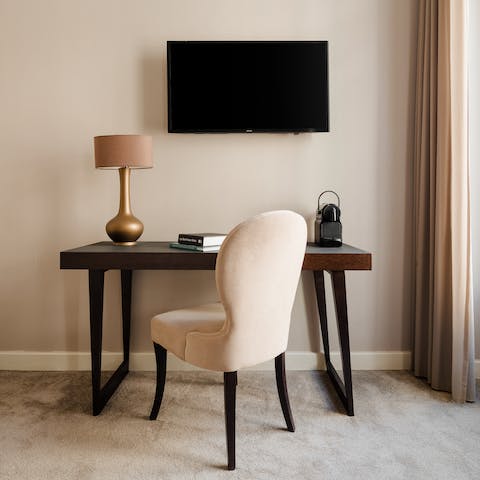 Get some work done remotely at your in-room dedicated desk
