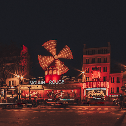 Explore the romantic streets of Paris, with Moulin Rouge just a short stroll away
