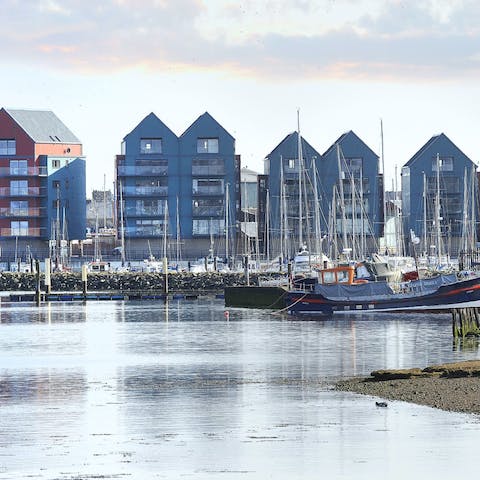 Stroll along the pretty harbour, just a minute from the home