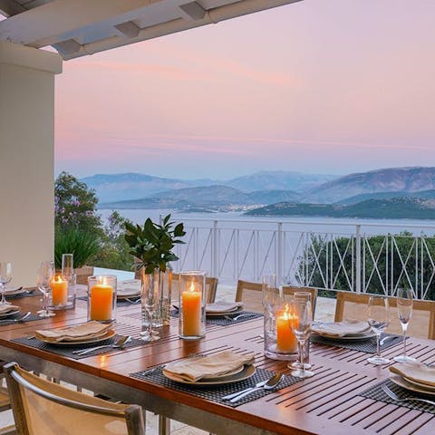 Feel inspired by idyllic sunset views whilst dining on the terrace