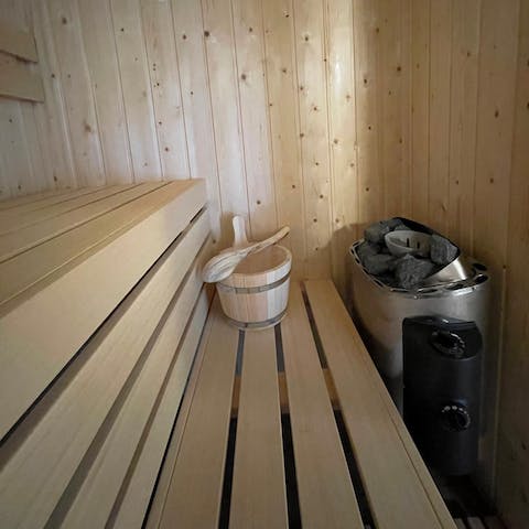 Relax and recharge in the private sauna