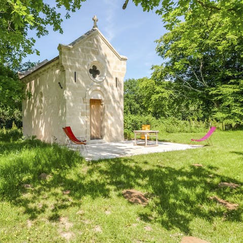 Soak up the sun by your very own chapel