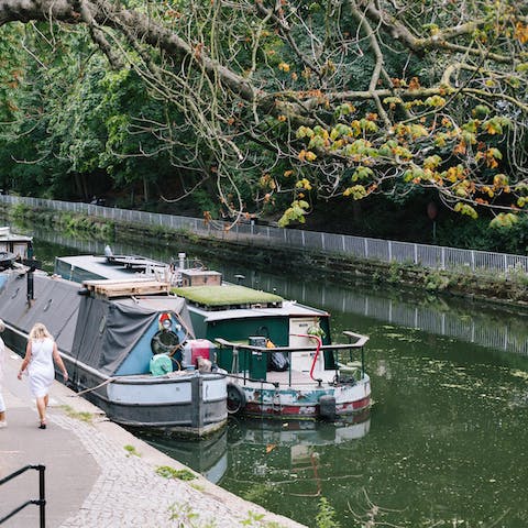 Spend the day by the waterside at Regent's Canal, a four-minute walk from home