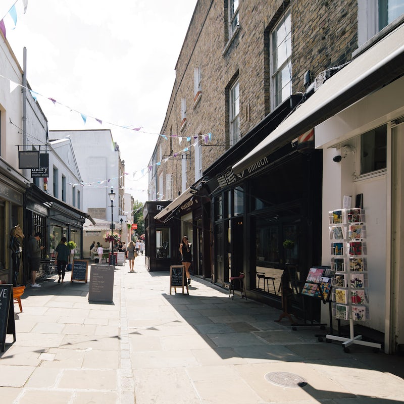 Wander around the quaint streets of Angel, seven minutes away