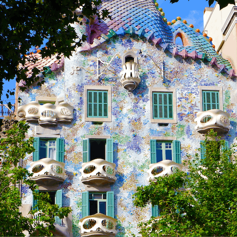 Take a five-minute walk to the magical building of Casa Batlló