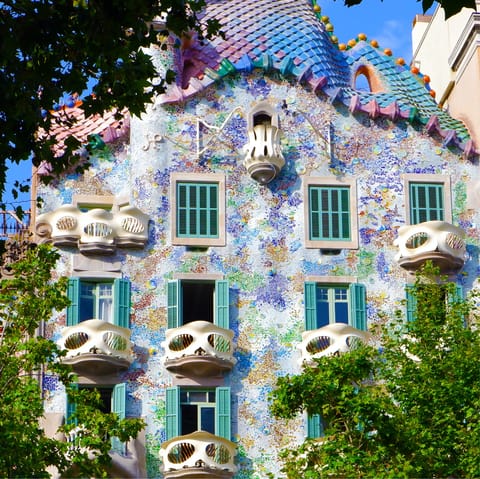 Take a five-minute walk to the magical building of Casa Batlló