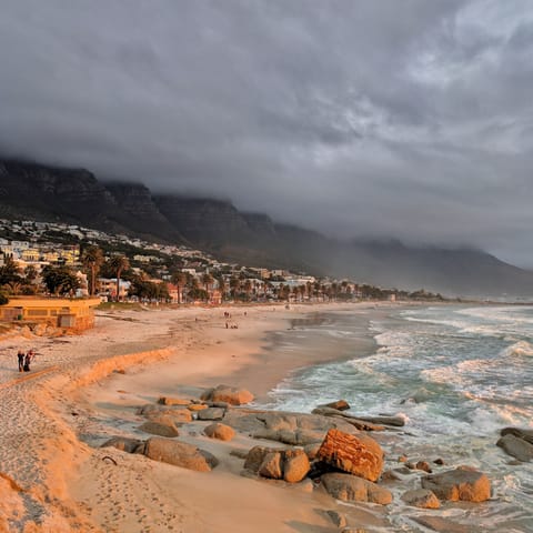 Take in the beauty of Camps Bay Beach – it's a short drive away