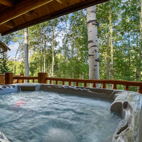 Immerse yourself in nature from the luxury of the hot tub