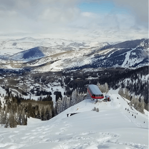 Take the ski lift up to the slopes of Bald Eagle Mountain, from just outside your front door