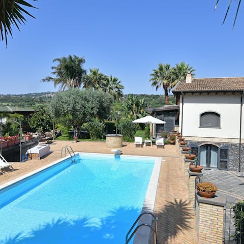 Cool off from the Sicilian sunshine in the private pool
