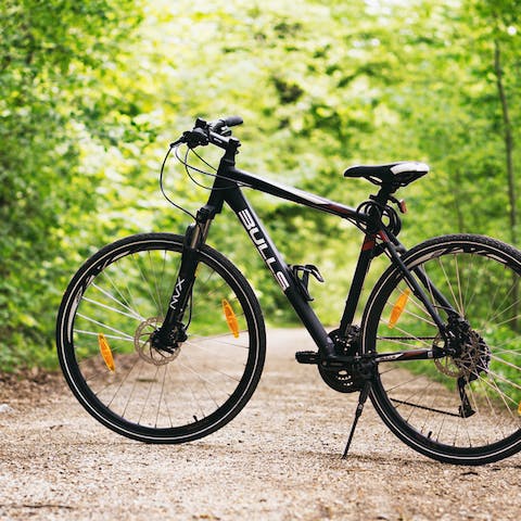 Hire a bike and explore lakeside trails
