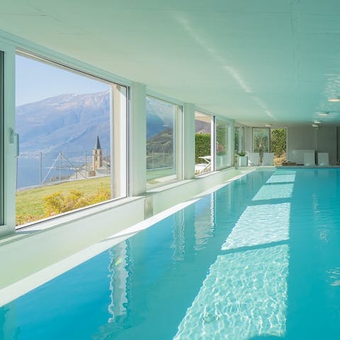 Bring swimming into your morning routine in the building's pool