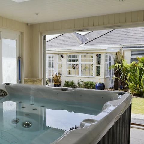 Feel a wonderful sense of relaxation from the hot tub