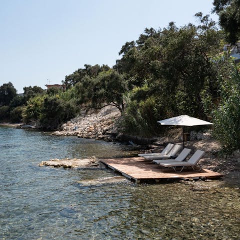 Flip-flop down to your private beach, just ten metres from your door