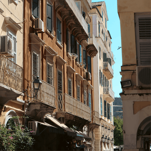 Head into Corfu Town for the evening, just a fifteen-minute drive away