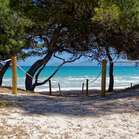 Spend the day at Sant Joan Beach, a short walk away