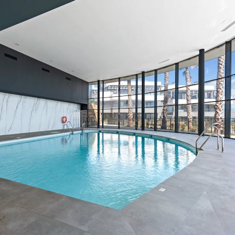 Start mornings with a few lengths of the indoor pool