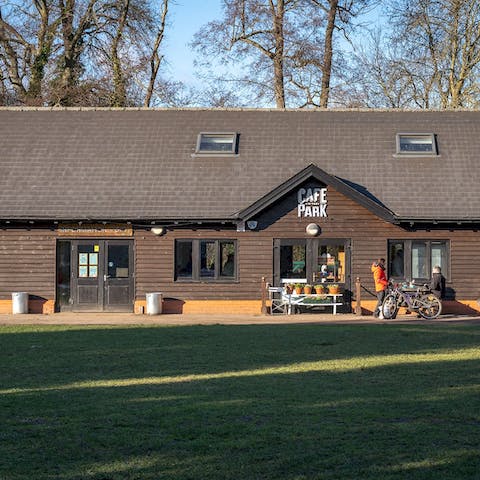 Stop off for a coffee after exploring the 41-acre Rickmansworth Aquadrome