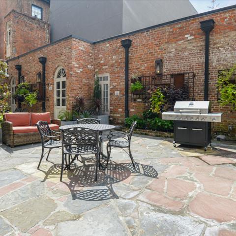 Grab your morning coffee and sit out in the courtyard