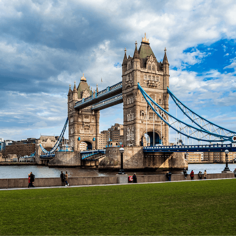 Visit Tower Bridge, a fifteen-minute stroll from your door