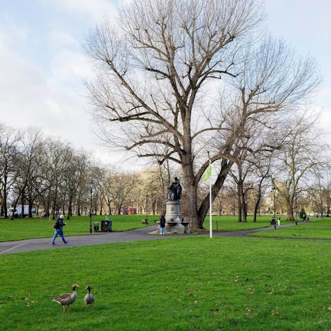 Enjoy the fresh air in Clapham Common, a short walk away