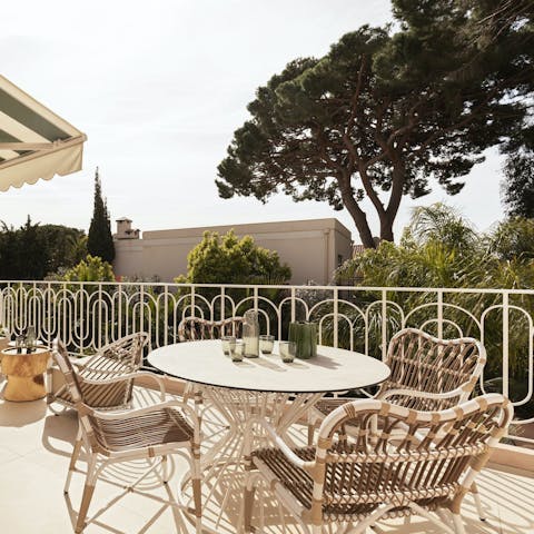 End the day with French-inspired refreshments on the terrace