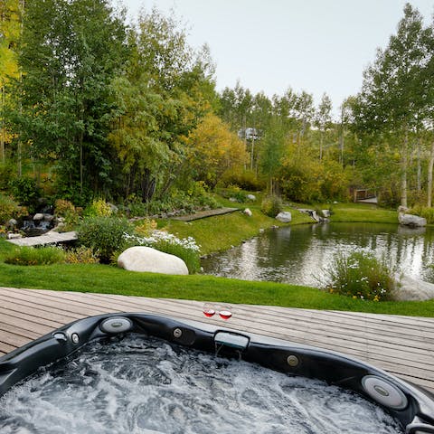 Relax your tired muscles in the hot tub