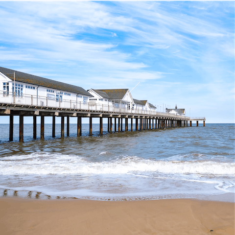 Walk fifteen minutes to the bustling Southwold Pier