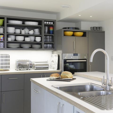 Prepare meals to enjoy at home in the spotless, well-equipped kitchen