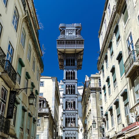 Take a ride on the historic Santa Justa Lift, a short stroll away