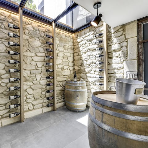 Taste locally produced wine in the private cellar 