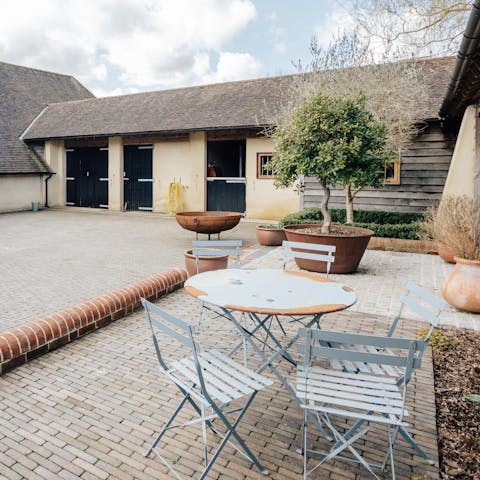 Stay in a beautiful converted barn right next to the owners' stables