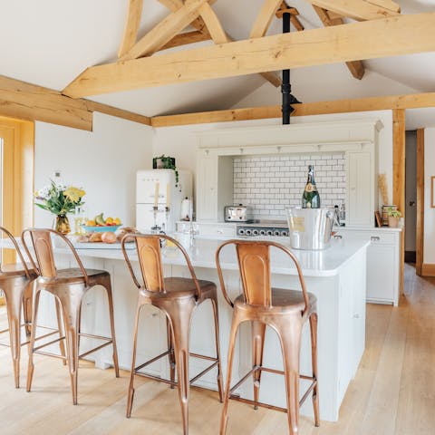 Cook and entertain in the stunning open-plan kitchen